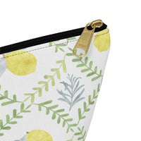 Lemon Tile Accessory Pouch w T-bottom in Green